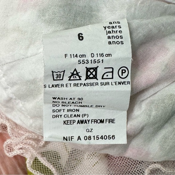 FLORIAN French Floral Cotton Sundress Pink White & Green Summer Dress Tie Waist - Picture 12 of 16